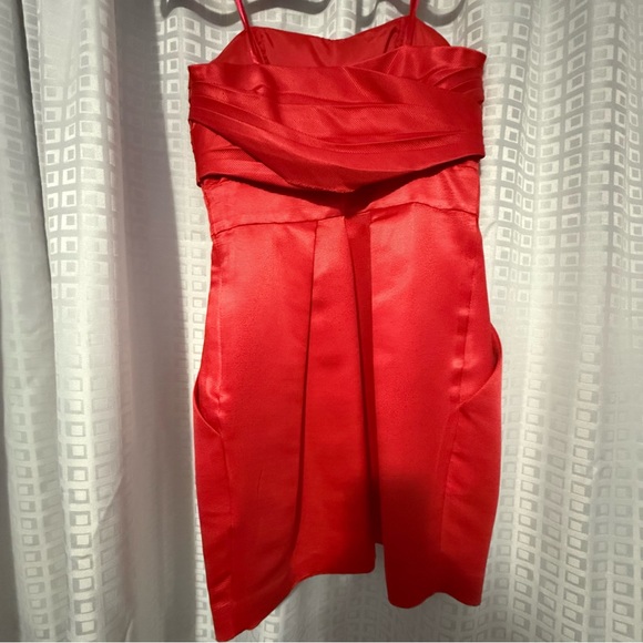BCBG CORAL RED MINI DRESS - Picture 3 of 4